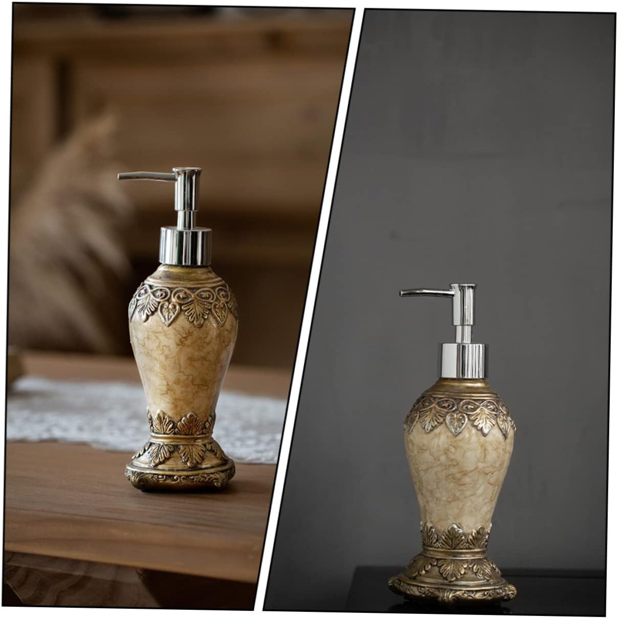 Beaupretty Shower Gel Dispenser Bottle 10Oz Vintage Agate Liquid Soap Dispenser with Leak-Proof Pump for Shampoo Conditioner Lotion Bathroom Kitchen Use - Image 9