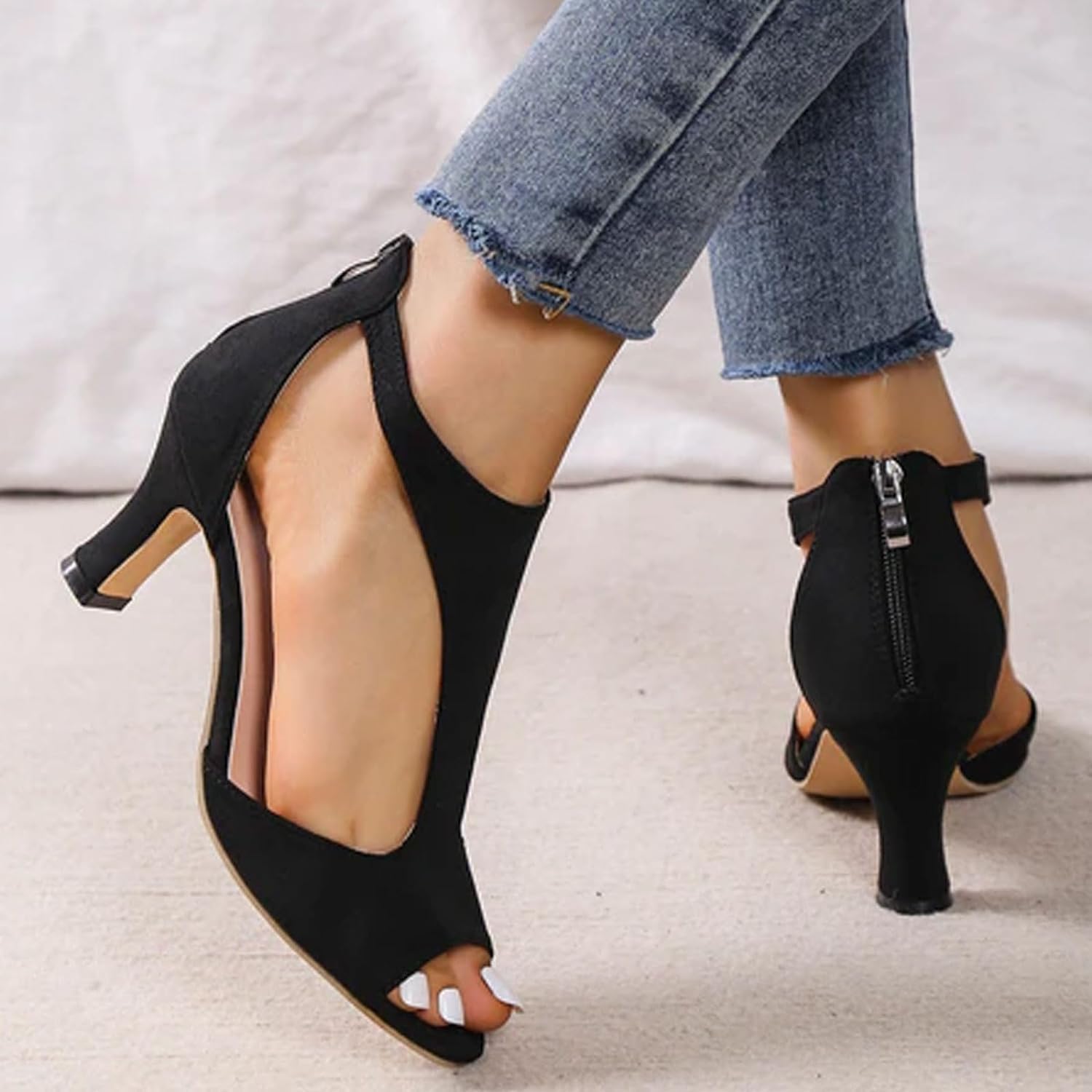 Nevriz Orthopädische High Heels, offene Zehen Sandalen Casual Pumps Strand Boho Sandalen Outdoor Schuhe Fisch Mund Schuhe