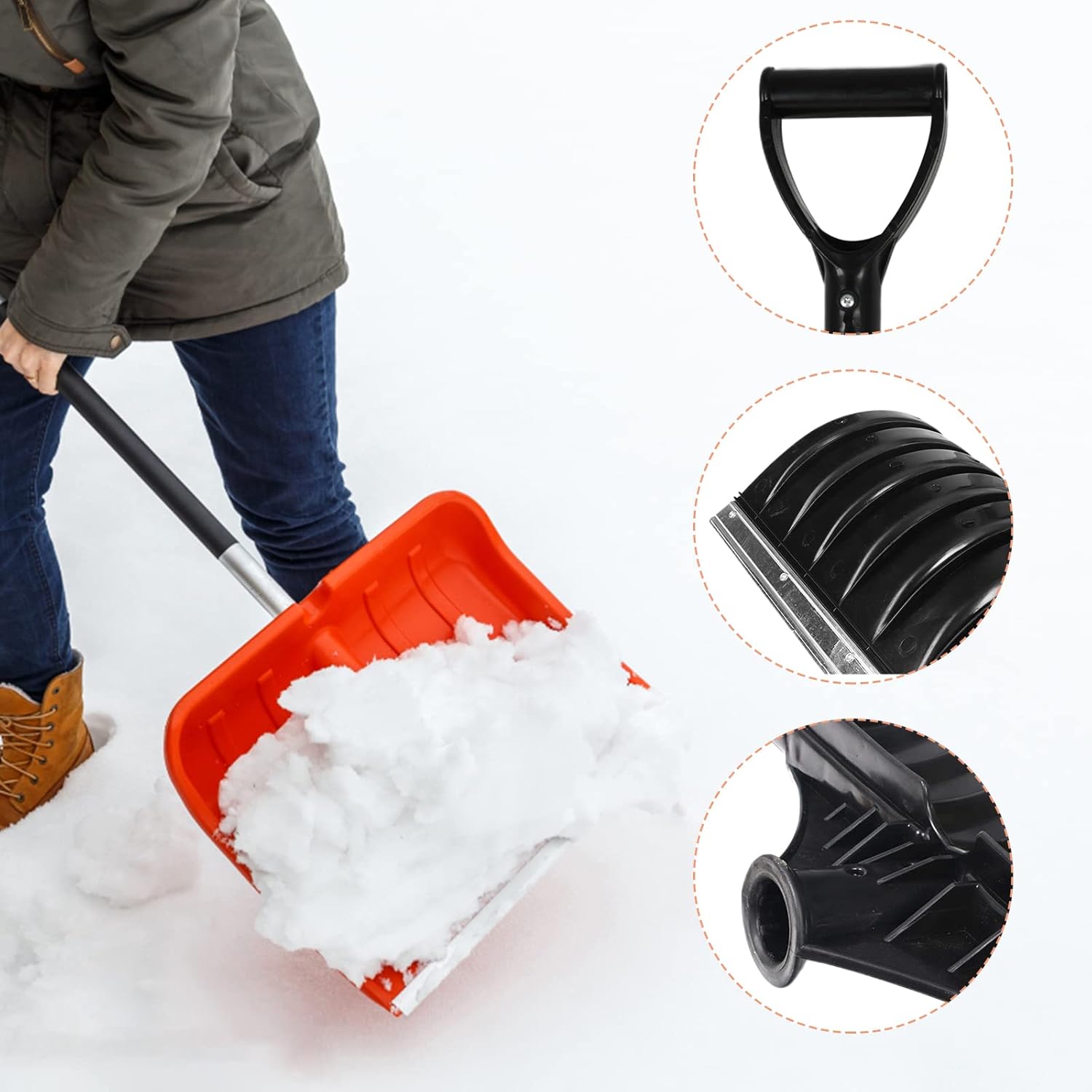 review Snow Shovel, Snow Shovel for Driveway,Large Portable Snow Shovel for Snow Shovel, Snow Shovel for Driveway, Lightweight Snowmobile Shovel with Aluminum Handle Wide Snow Removal