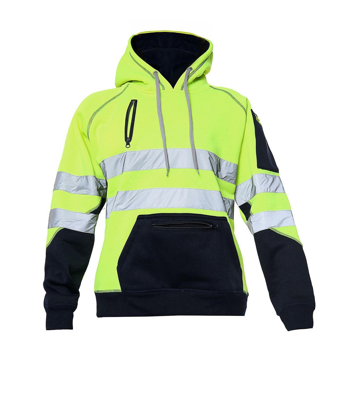 AAIF RETAILS® Men's Hi Vis Hoodie Pullover Sweatshirt Safety