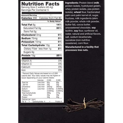 Miniatura 2 de ProtiWise - Barra crujiente de oblea de proteínas, 5caja, pérdida de peso, apto para dieta KETO, bocadillo de control del hambre, 200 calorías,