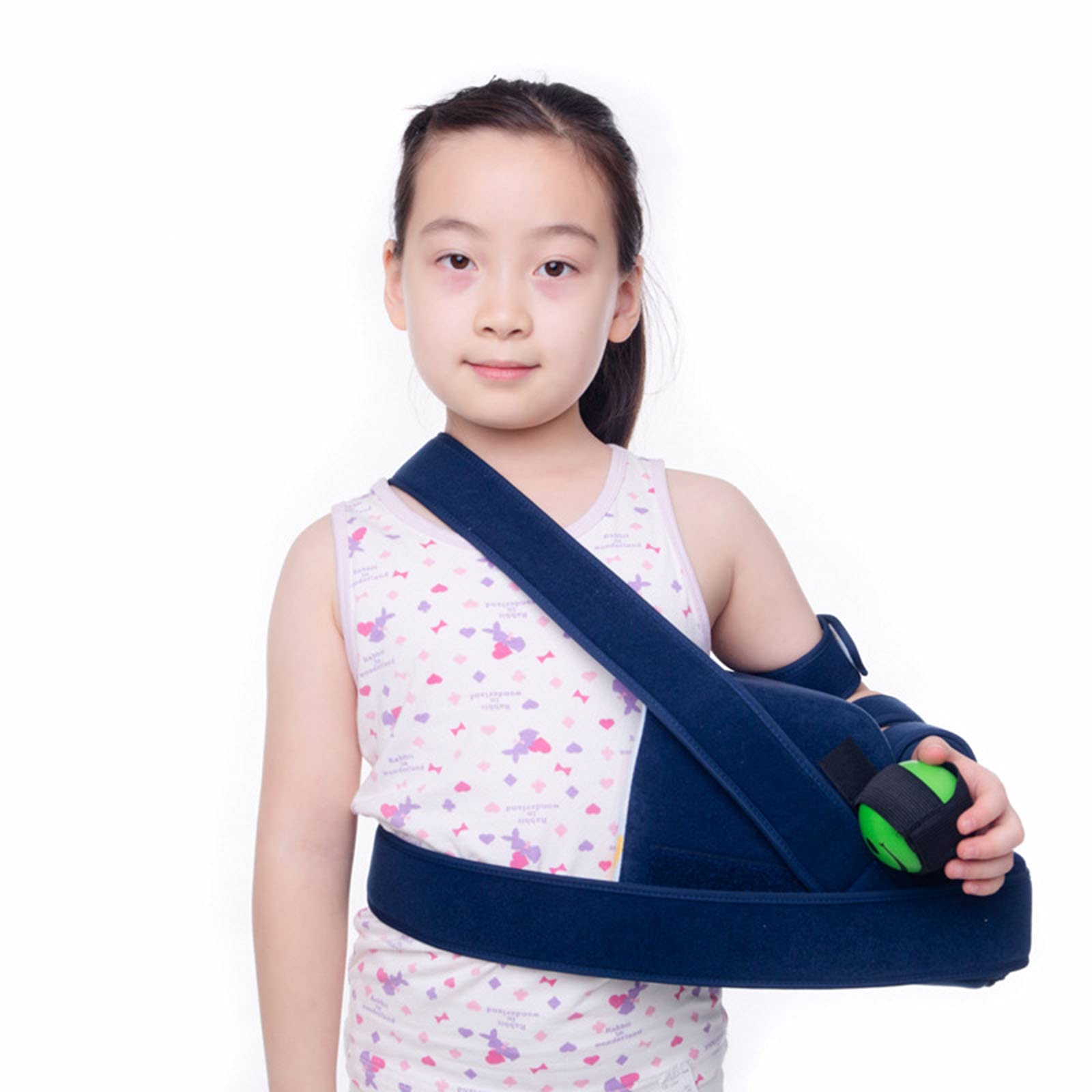Cabestrillo para Niños, Cabestrillo Ligero con Lazo para El Pulgar Y Almohadilla para El Hombro, Soporte para Brazo para Niños para Brazo Roto, Muñeca, Codo, Lesión En El Hombro,Right