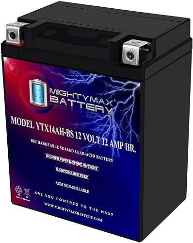 Mighty Max Battery YTX14AH 12V 12AH para Yamaha 250 YFM250 Moto 4 '89-'91