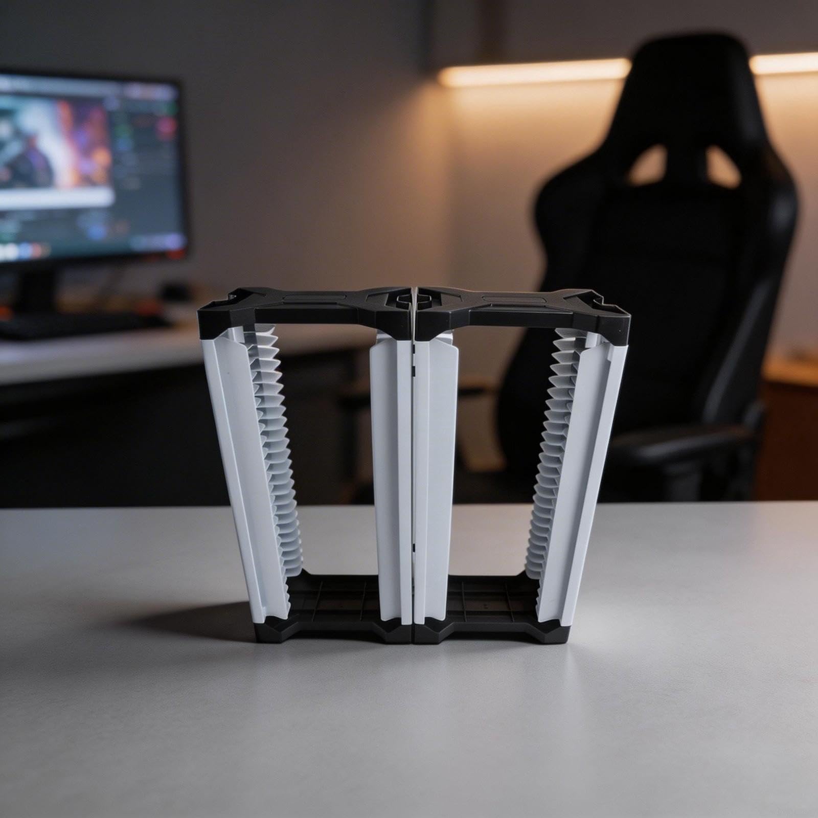 Vertikaler Ständer für Gaming-Zubehör, für 46 Spiele für Blu-Ray-Filme, Controller, Headset, Kabel-Organizer für Wohnzimmer (doppellagig)