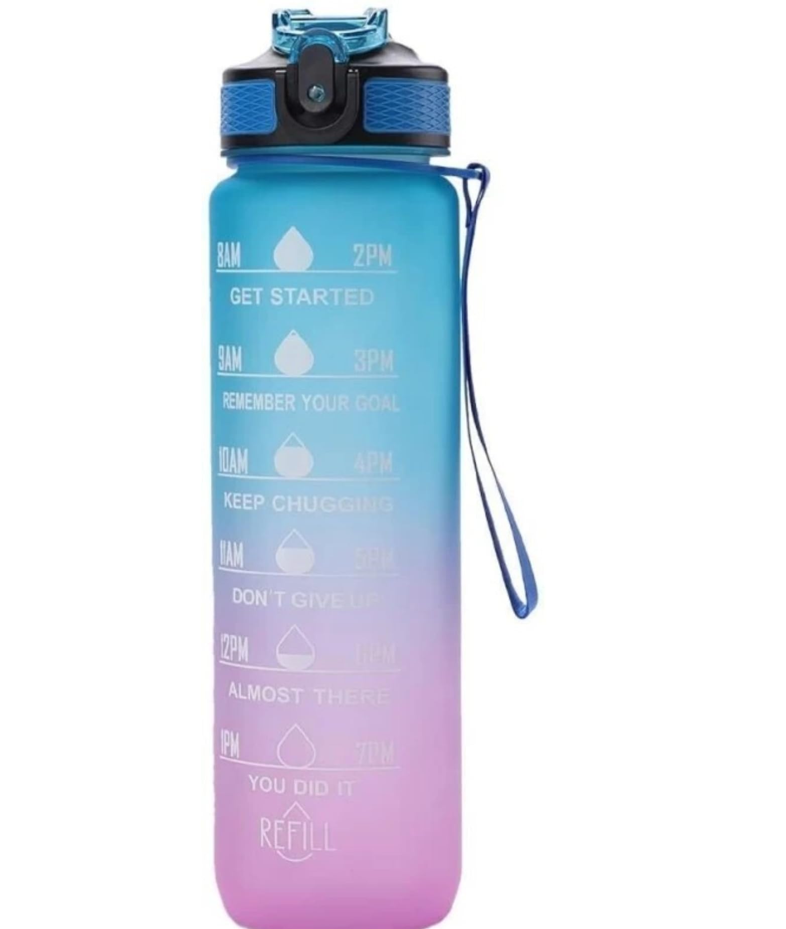 DOFTHD Plastic Sipper Water Bottle For Adults With Time Measurement Bpa Free Non-Toxic Water Bottle For Office, Gym, School, Collage, Home (1 Litre, Blue, Pink) (B0DBZVRHMM) Amazon Price History, Amazon Price Tracker