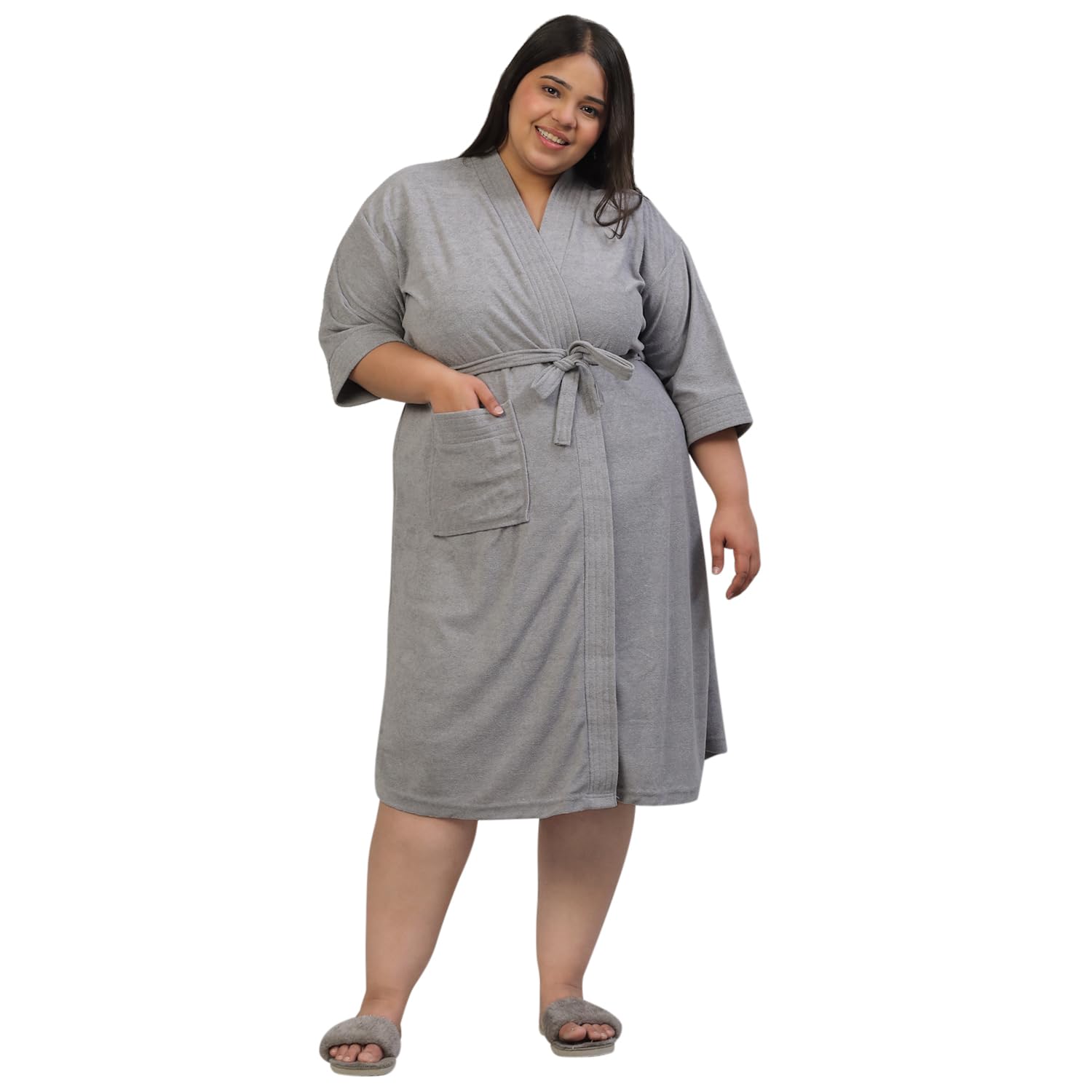 CREEVA Everyday Wear Bathrobe – Plus Size Unisex Micro Terry Robe with Premium Soft Feel-image-21