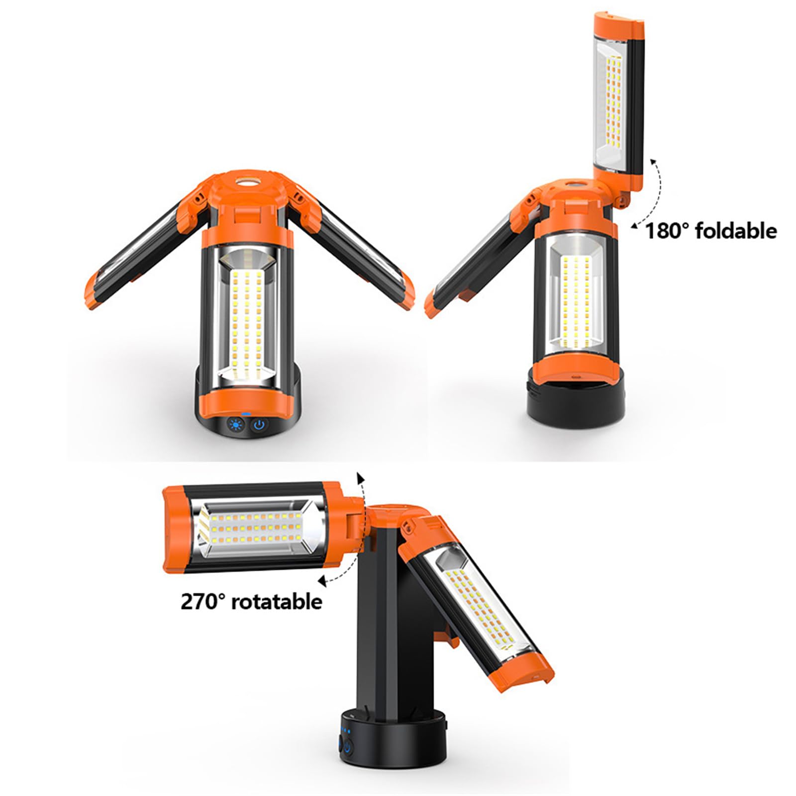 Lámpara para acampar al aire libre con soporte,Luz de trabajo LED,Luz de camping regulable con trípode desmontable,Luz de trabajo portátil de 3 cabezales,acampar para/tienda de campaña/senderismo