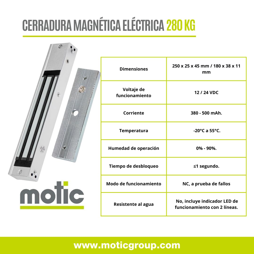 Cerradura magnética eléctrica de 280 kg, sistema de control de acceso, cerradura electrónica DC12V tipo NC, segura y a prueba de fallos, ideal para puertas únicas y sistemas de seguridad.