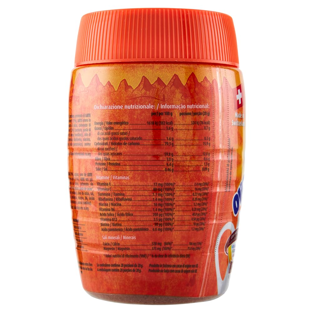 Ovomaltine - Preparación soluble para bebidas a base de malta de cebada y cacao con vitaminas y minerales, 400 g + Polpa italiana Gourmet 400 g