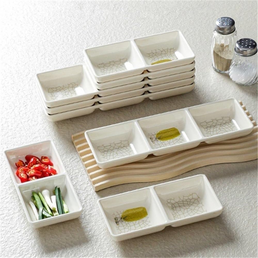 Ceramiczna miska na sos sojowy, prostokątne miseczki na sosy, keczup, sushi, przyprawy na sezoning, apetyzator, winegar, keczup (L)