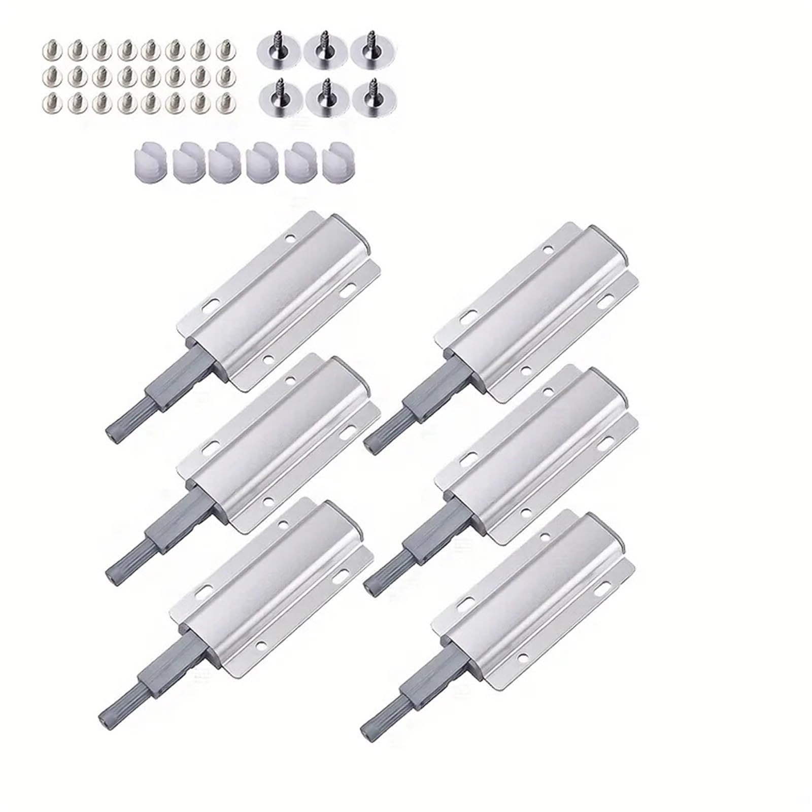 Cnyuon Silver 12Pcs Push To Open System Damper Buffer For Cabinet Door Cupboard Catch For Home Kitchen Furniture Hardware Accessories(Silver)