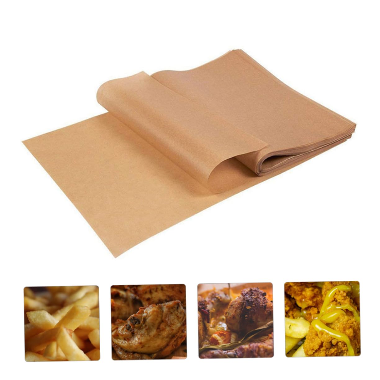 Zerodeko Backpapier Pergamentpapier aus Silikonisiertem Papier 30x40cm Fettabweisend Lebensmittelecht für Backofen Heißluftfritteuse und Grill 200 Stück