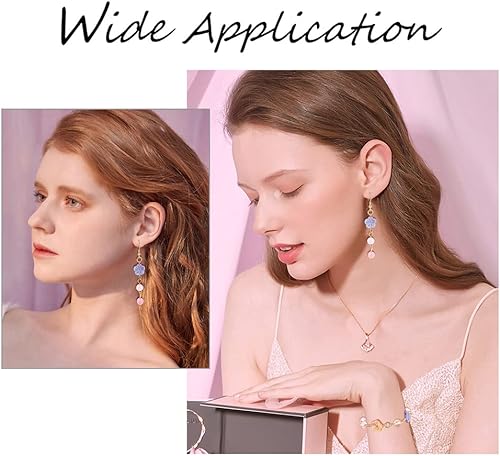 Miniatura 8 de PH PandaHall 450 cuentas de cristal rosa de San Valentín de 0.315 pulgadas, 15 estilos de cuentas agrietadas para hornear, cuentas sueltas de