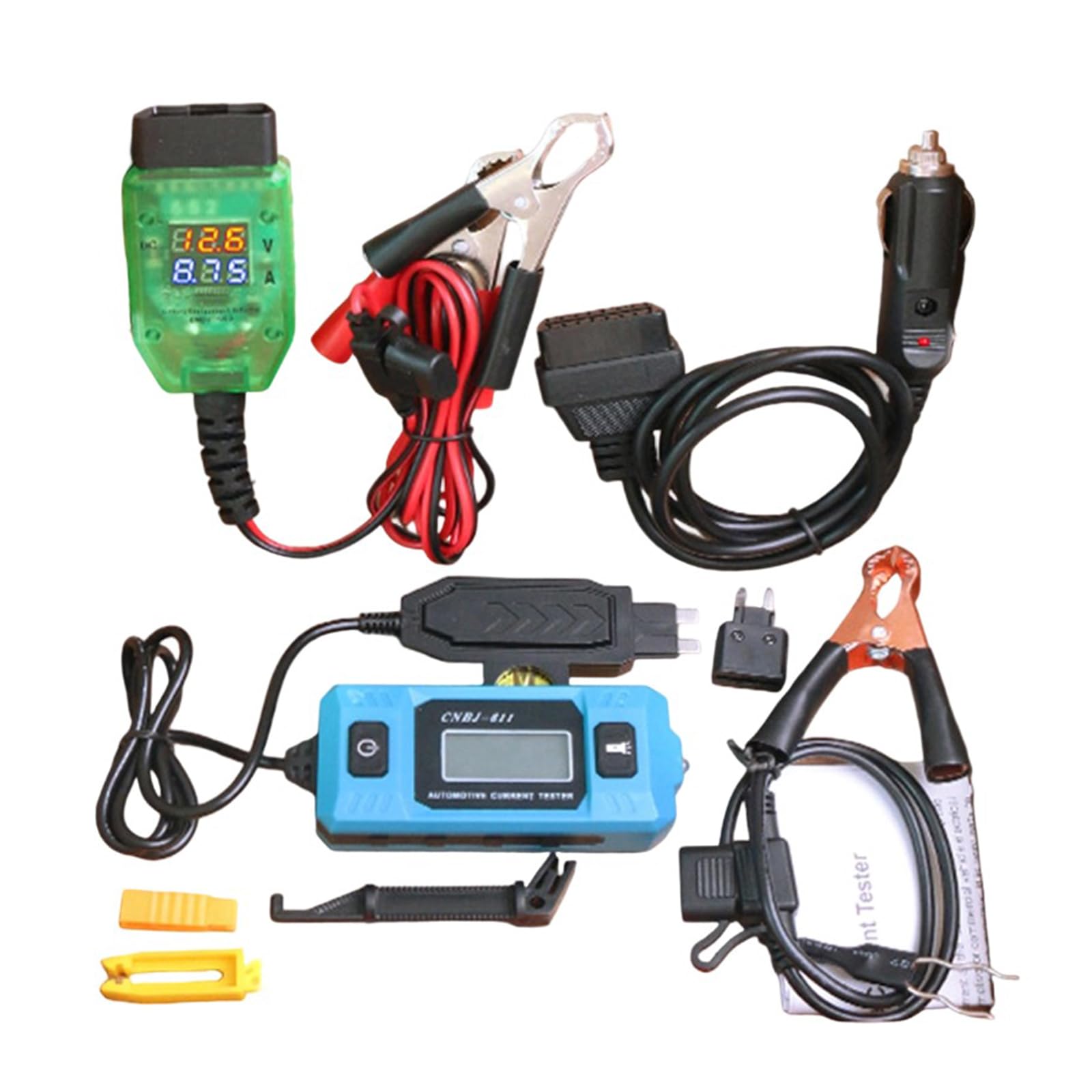 Testeur de fuite de courant numérique 20 A 48 V avec deux écrans LCD et design ergonomique Test parasite pour voiture camion double affichage de batterie de voiture testeur de vidange de batterie