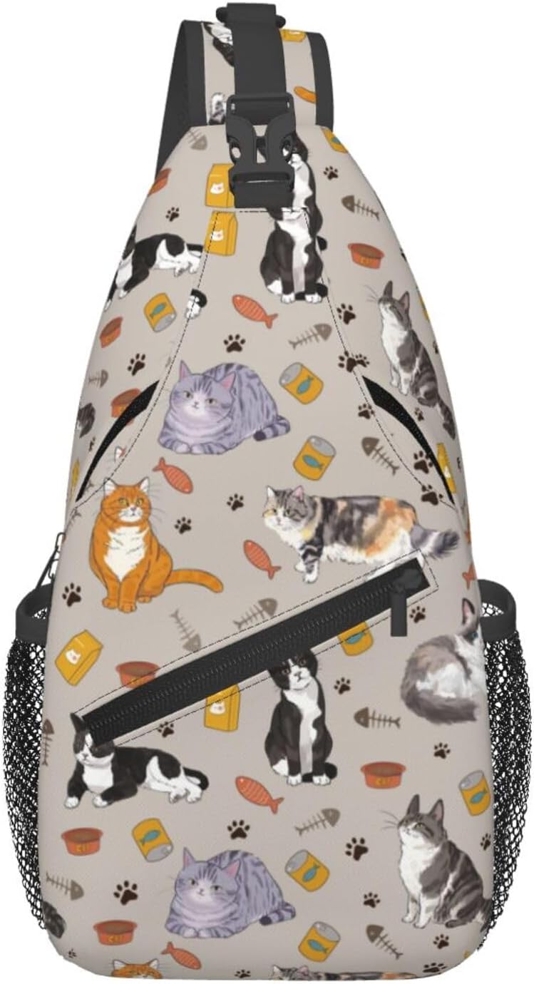 Sling Daypacks,adjustable Rope Crossbody One Shoulder Bag Travel Hiking Cycling for Men Women Gift…