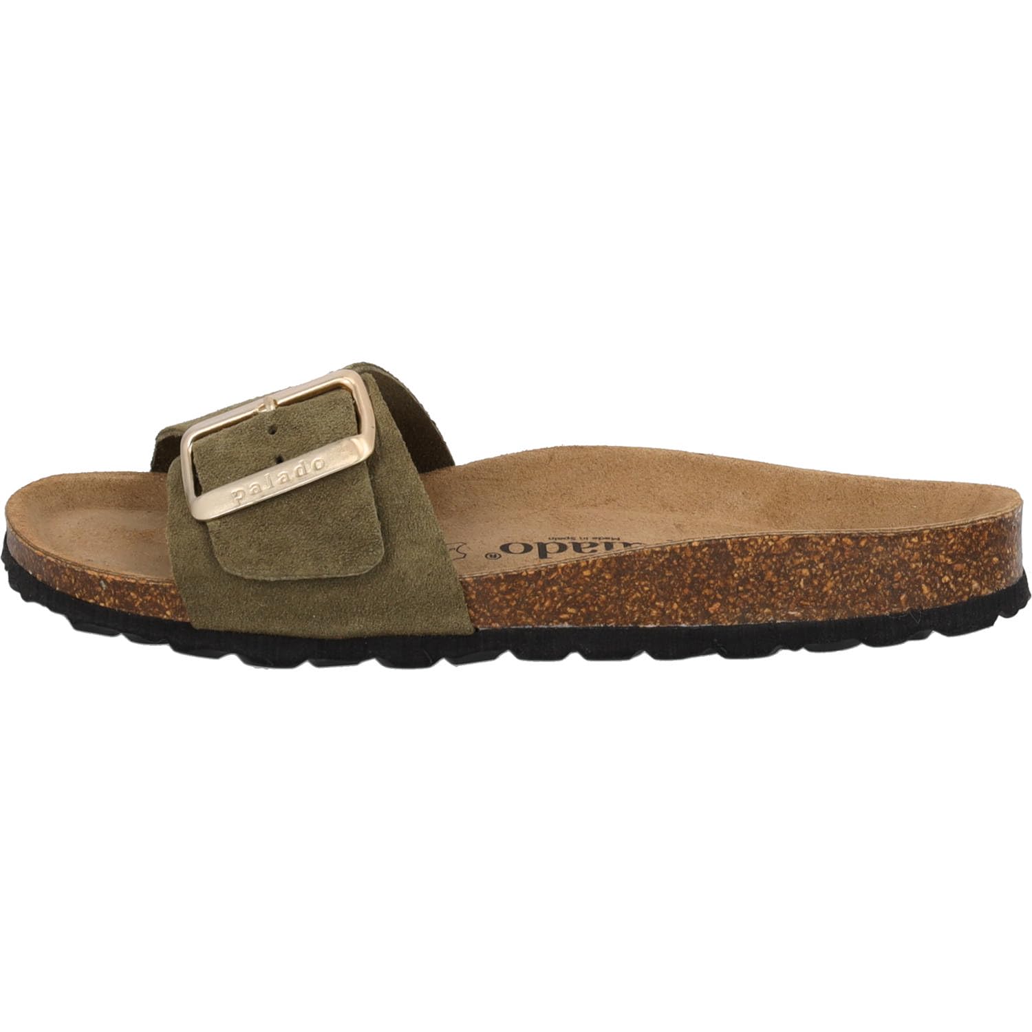 Palado Pantoletten Damen Malta EGS Velours Premium Leather - elegante Sandalen Made in Spain - Hausschuhe mit Kork-Fußbett - bequeme Sommerschuhe