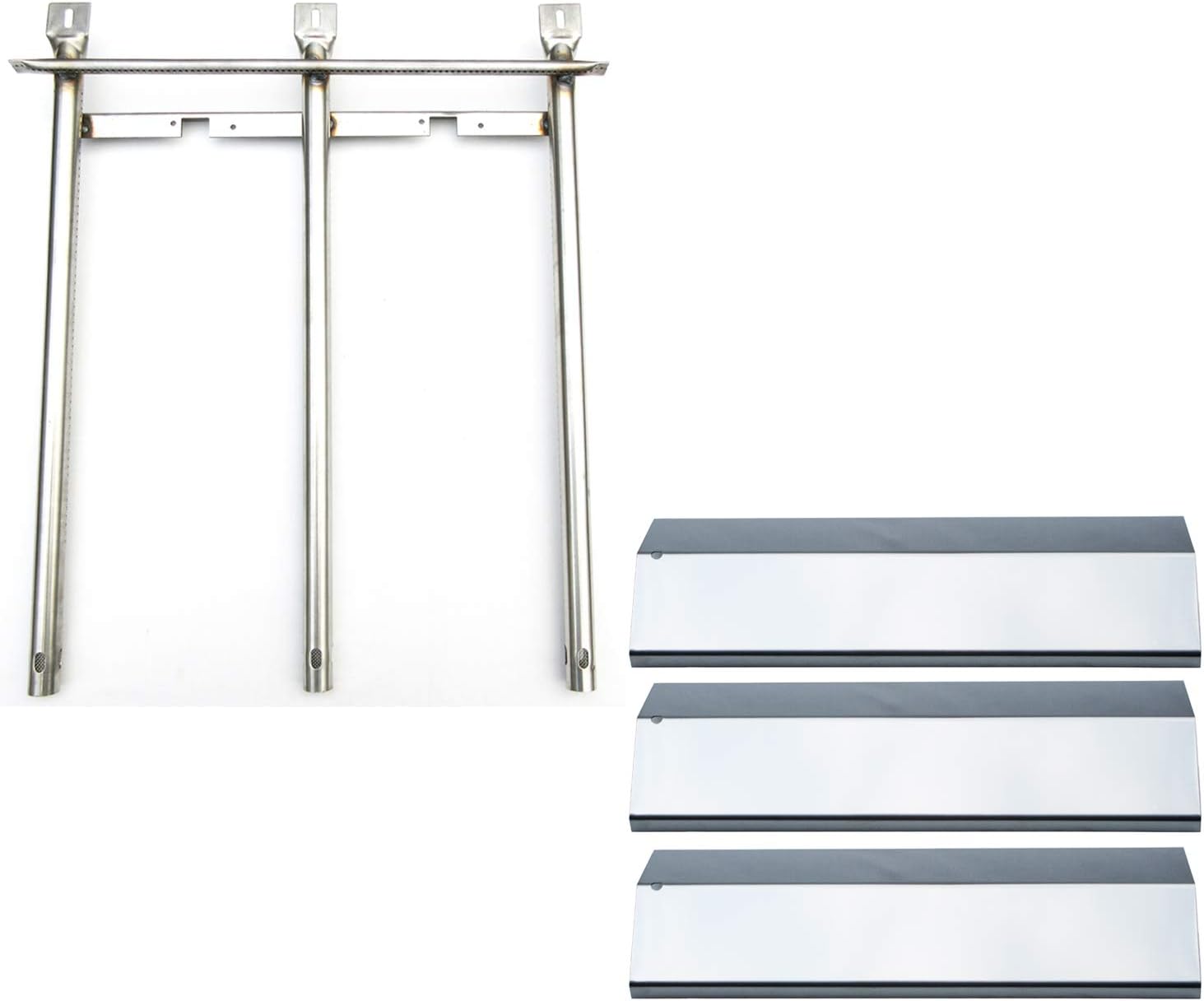 Direct Store Parts Kit DG125 Replacement for Tuscany SGR30ML,SGR30M Gas Grill Burner & Heat Plate (Stainless Steel Burner + Stainless Steel Heat Plate)