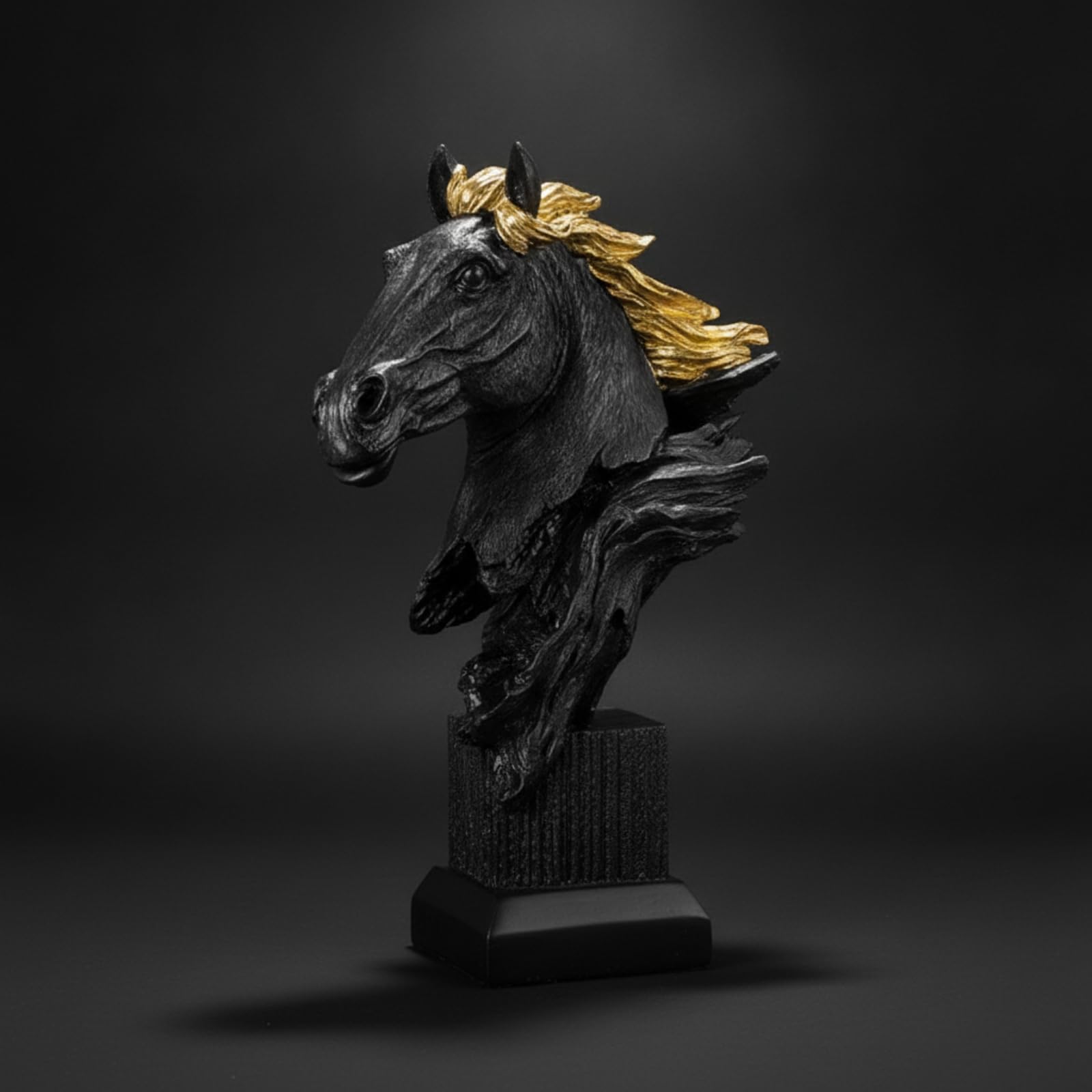 Figura corativa Caballo con Diseño Artístico y Base Estable Resina Sintética para Estante Escritorio Repisa Acuado para Amantes Animales Coleccionistas