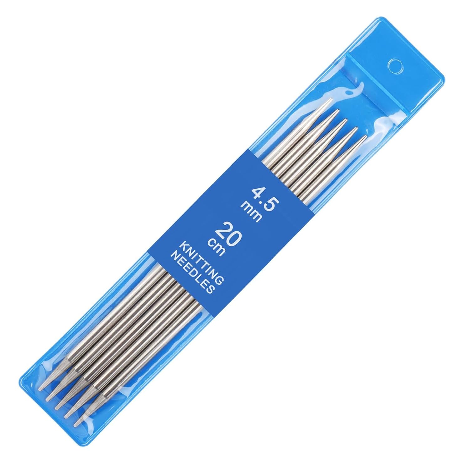 4.5mm Knitting Needles, 20 cm Double Pointed Knitting Needle Set, Metal DPN Sock Needle, 5 Pcs Stainless Steel Short Double Ended Knitting-Needles Set for Beginners Adults