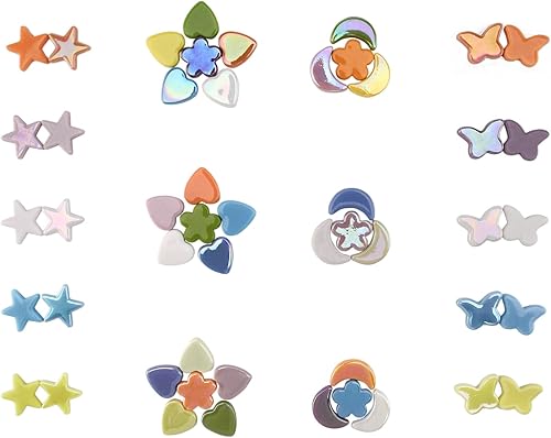 Miniatura 8 de Wq Warmqing Azulejos de mosaico para manualidades a granel, azulejos de vidrio manchado de 7.76 oz para manualidades, suministros de mosaico de