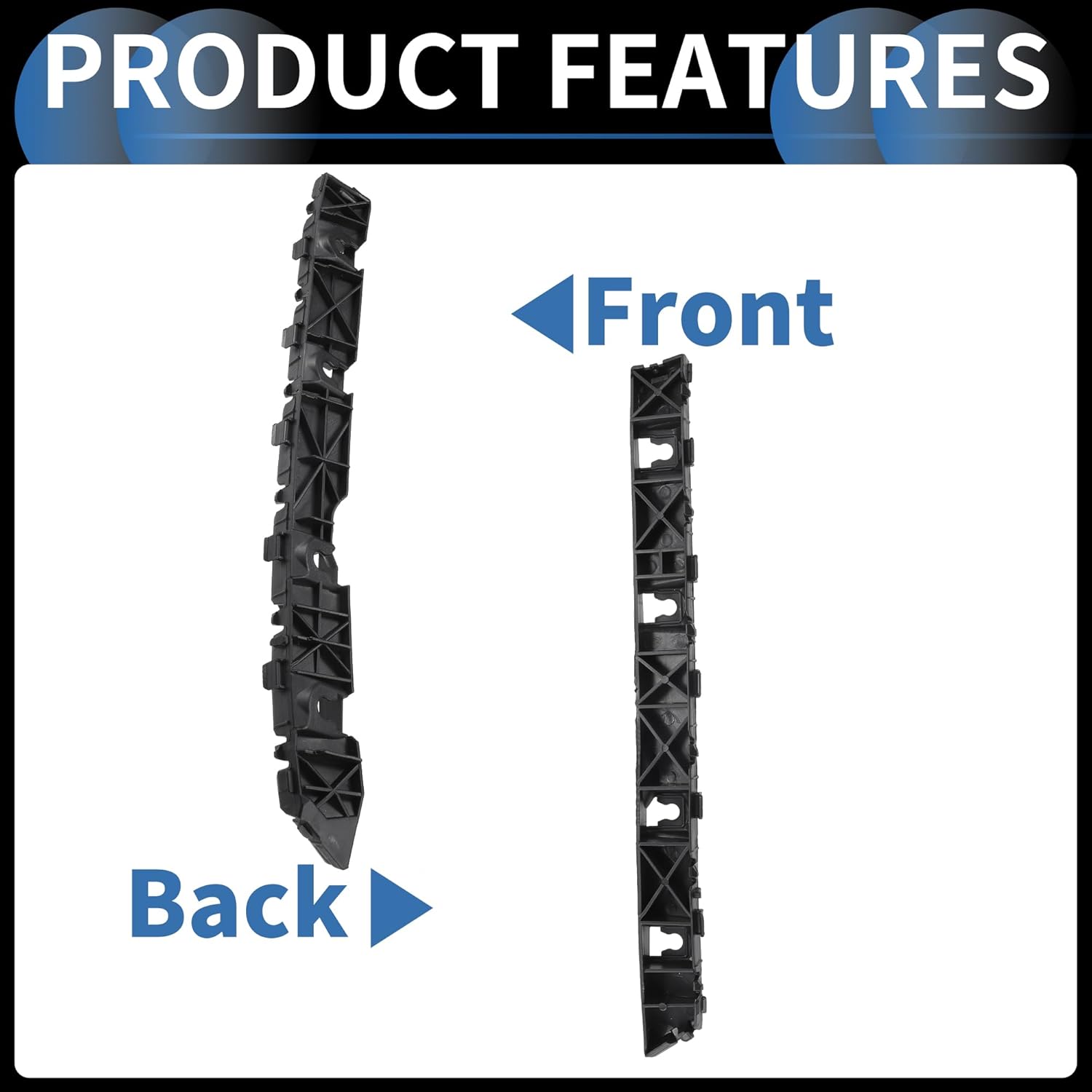 Bumper Support Bracket, Left and Right Side Rear Bumper Retainer Bracket Hold Mount No.86651AA000/86652AA000 for Hyundai Elantra 2021-2023 ABS Plastic Black, 1 Pair