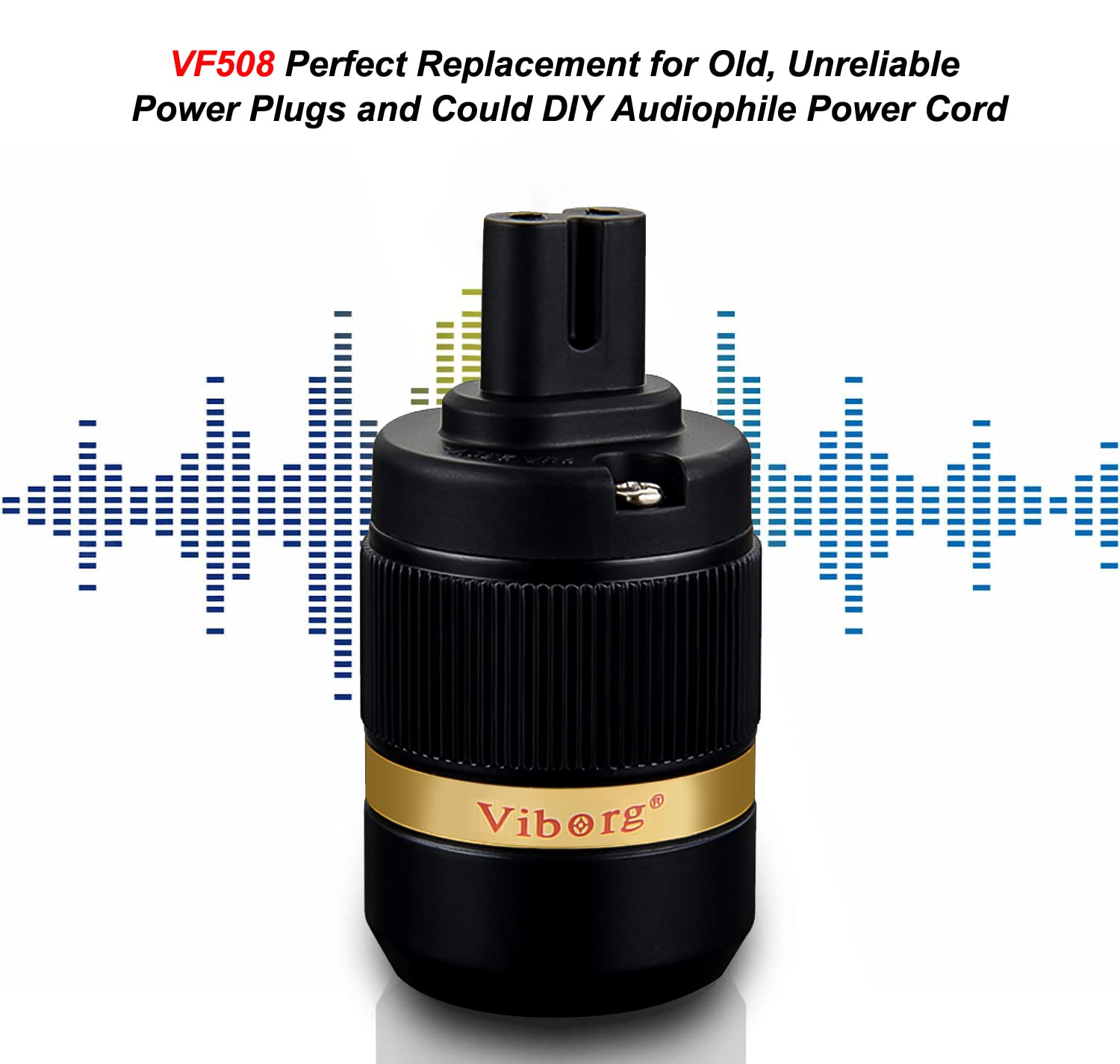 Viborg VF508S C7 Power Connector Silver Plated Copper Figure 8 IEC Connector Female AC Power Plug 7A/125V 2.5A/250V Power Cord Audio Cable Mains Connector