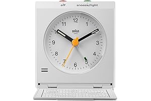 Braun Classic Analogue Travel Alarm Clock with Snooze and Light: Rest Assured Wherever You Roam