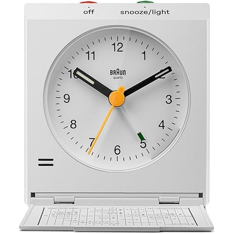 Braun Classic Analogue Travel Alarm Clock with Snooze and Light: Rest Assured Wherever You Roam