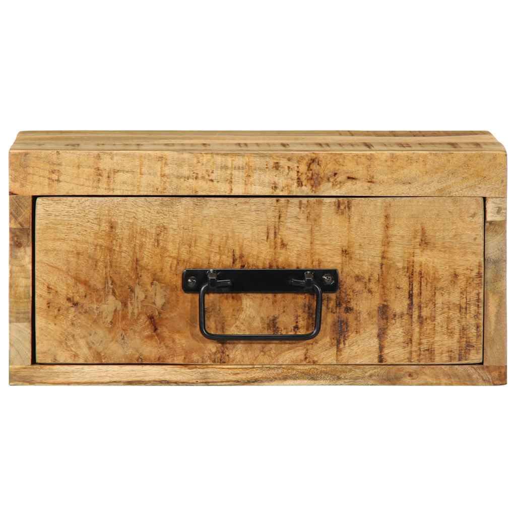 Tomostar Table de Chevet Murale, Table de Nuit Suspendue Chevet de Lit Bois de manguier Massif Brut