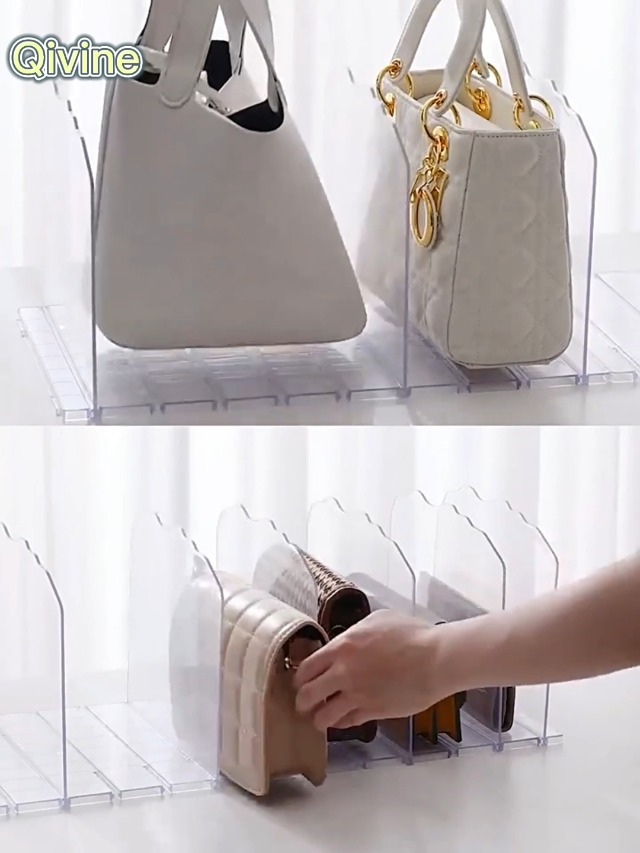 Organizer Per Borse Da Armadio 2 Pezzi - Trasparente, 4 Scomparti, Per Ottimizzare Lo Spazio - Foto 6
