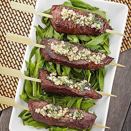 Image of DEERA 4 INCH Wooden Gun Stick SKEWERS Paddle SKEWERS Barbeque SKEWERS BBQ Stick for Outdoor Dining-Pack of 25