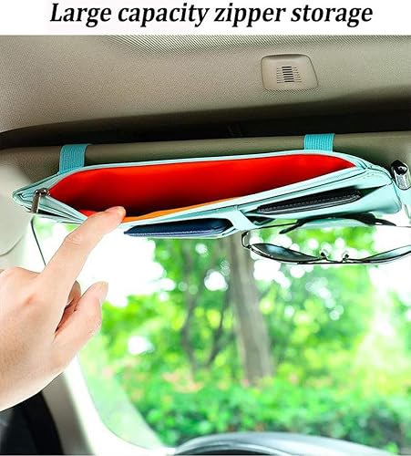 Miniatura 3 de Sembem - Organizador para visera de automóvil organizadores de bolsillo accesorios para interiores soporte de registro y documentos almacenamiento