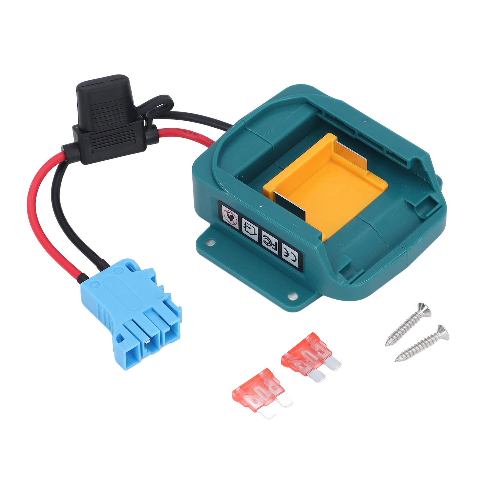Wakects Adapter do kół Zasilających, Samochodzik do Jeżdżenia 18 V Adapter Akumulatora Złącze Wiązki Przewodów Przewód 12AWG Bezpiecznik 40A Akumulatorów Litowo-jonowych 18 V (niebieskie złącze)