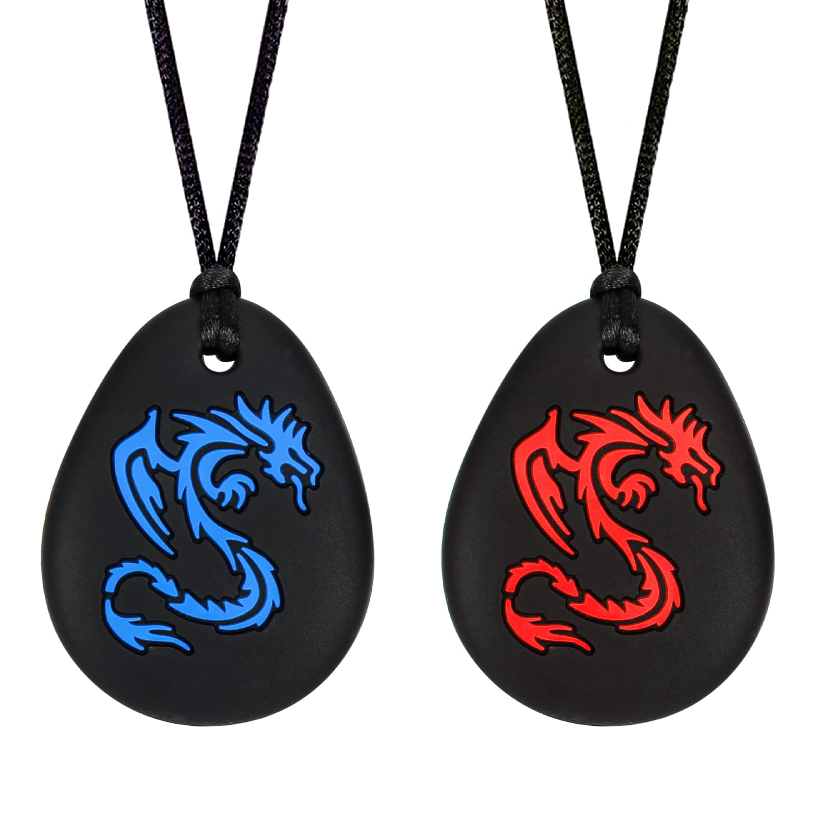 CLDY Kaukette für Kinder, 2 Stück sensorische Kauketten, Beißring aus Silikon BPA-frei, Autismus-Spielzeug für Jungen und Mädchen, Kauanhänger aus Silikon, perfekt für Kinder mit ADHS und Beißende