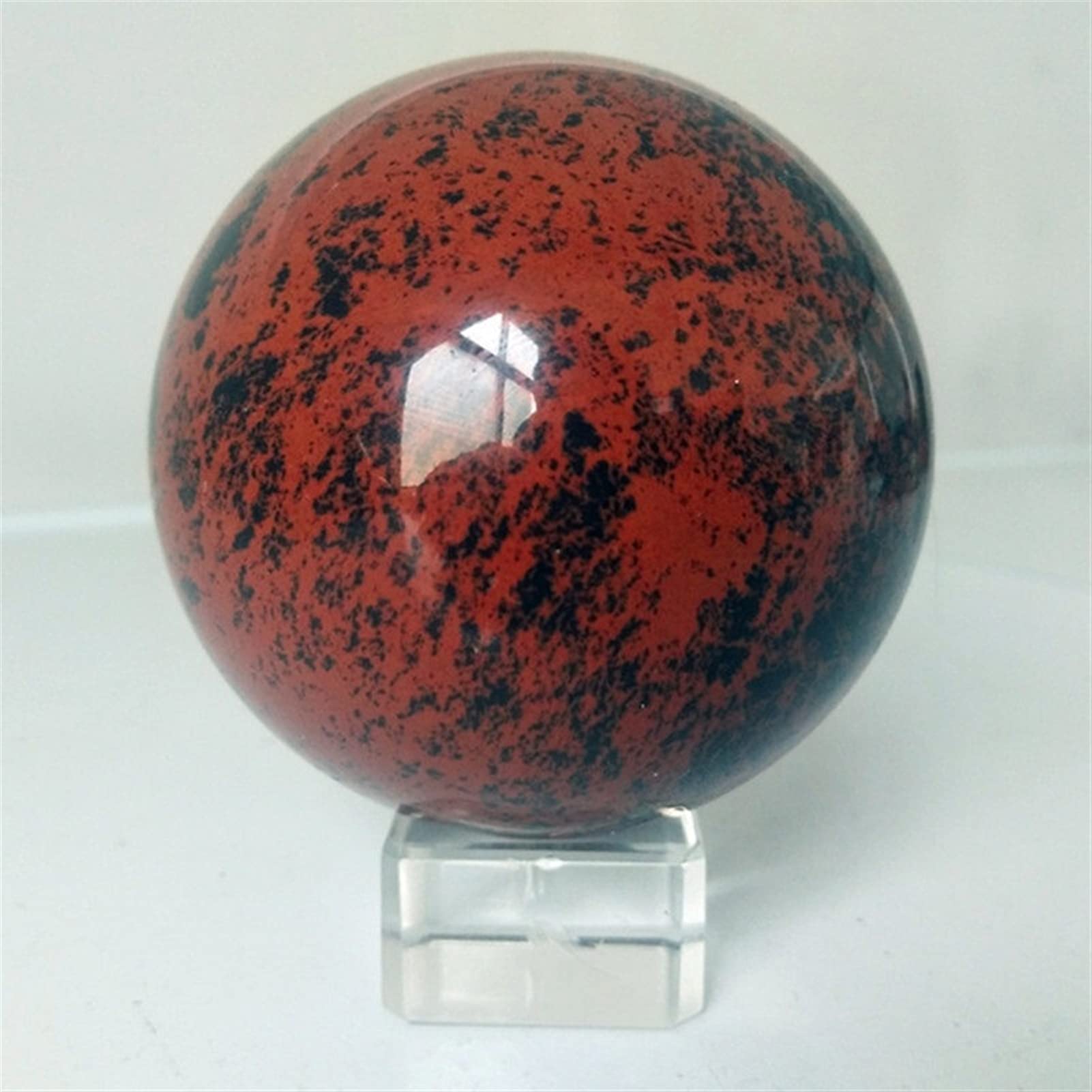 bola de cristal (en la magia occidental) 100% piedra natural rojo obsidiana bola de cristal decoración del hogar astrologer energía bola chakra feng satry ball bola de cristal(Ball,Diameter 80mm)