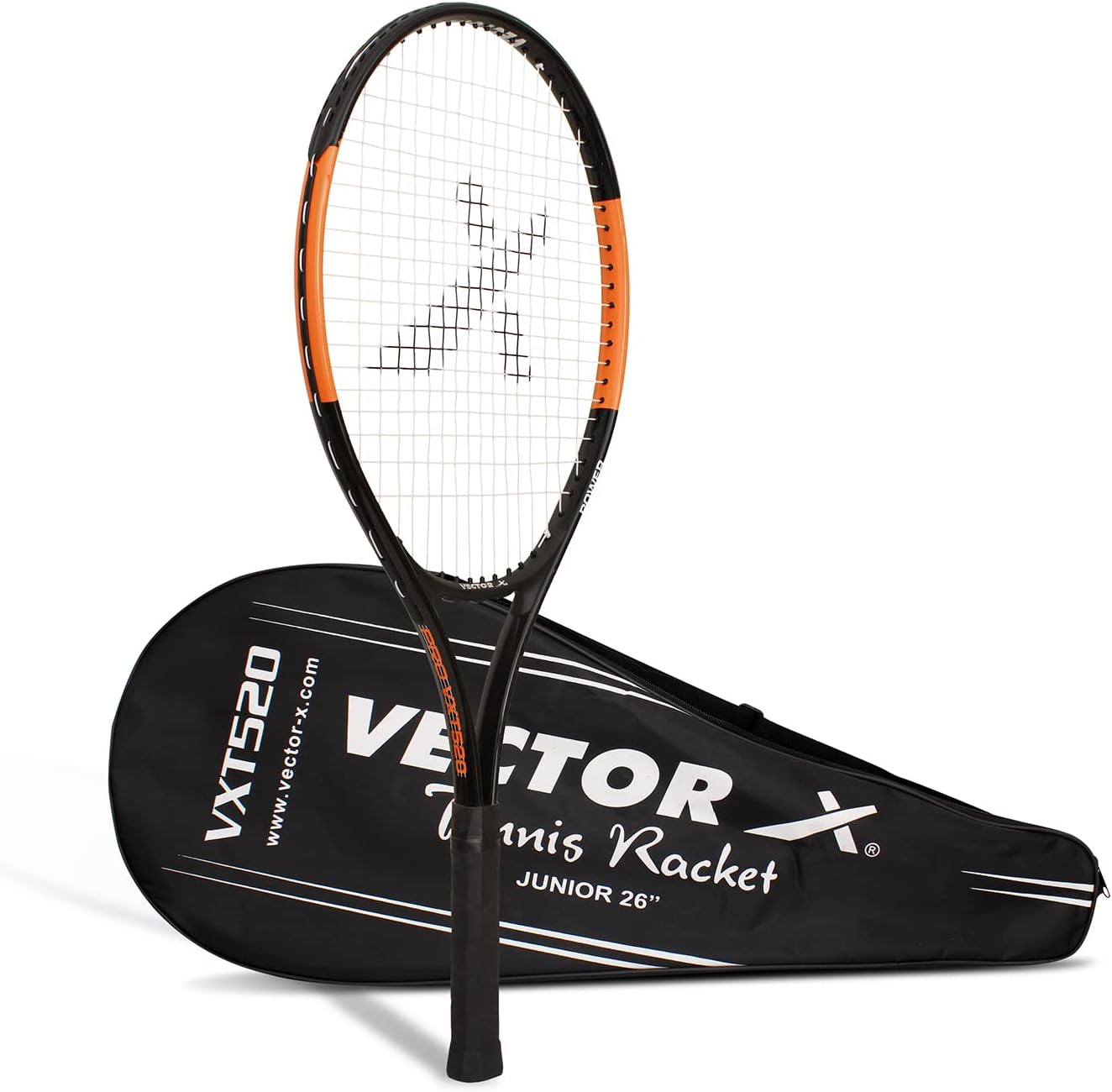 Vector X VXT-520 Strung Tennis Racquet/Rackets (26-inch, Full Cover ...