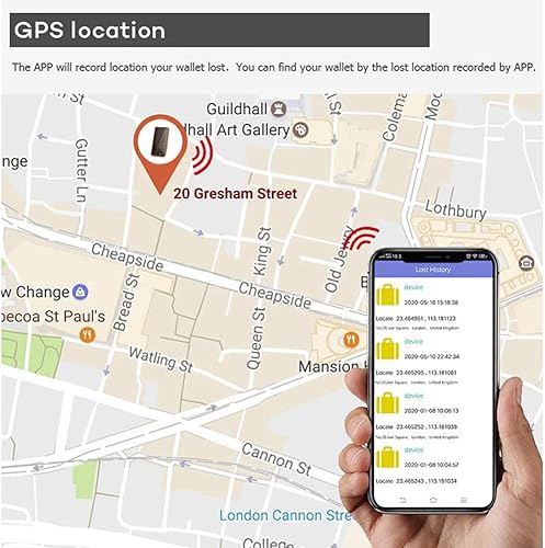 Miniatura 4 de CKQB102 - Bolso largo de cuero con Bluetooth, antipérdida, registro de posición (a través del teléfono GPS), funda plegable para tarjetas múltiples