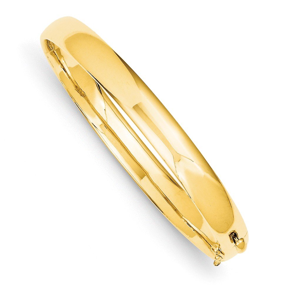 Core Gold 14k 6 4mm Polished Solid Hinged Bangle