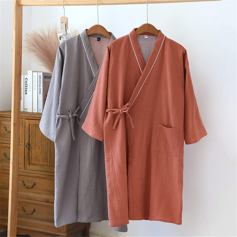 Shanghai Story Men Kimono Robe Cotton Yukata Spa Bathrobe Sleepwear Japanese Kimono for Women Nightgown Gown2