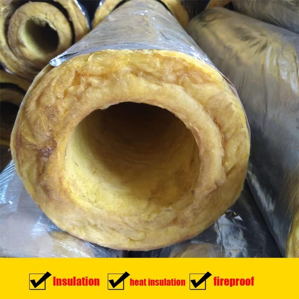 Insulation Pipe Rock Wool Aluminum Foil, Pipe Insulation Material, Glass Wool Pipe, Self-Adhesive Insulation Pipe, Antifreeze Pipe Insulation(ID108mm)