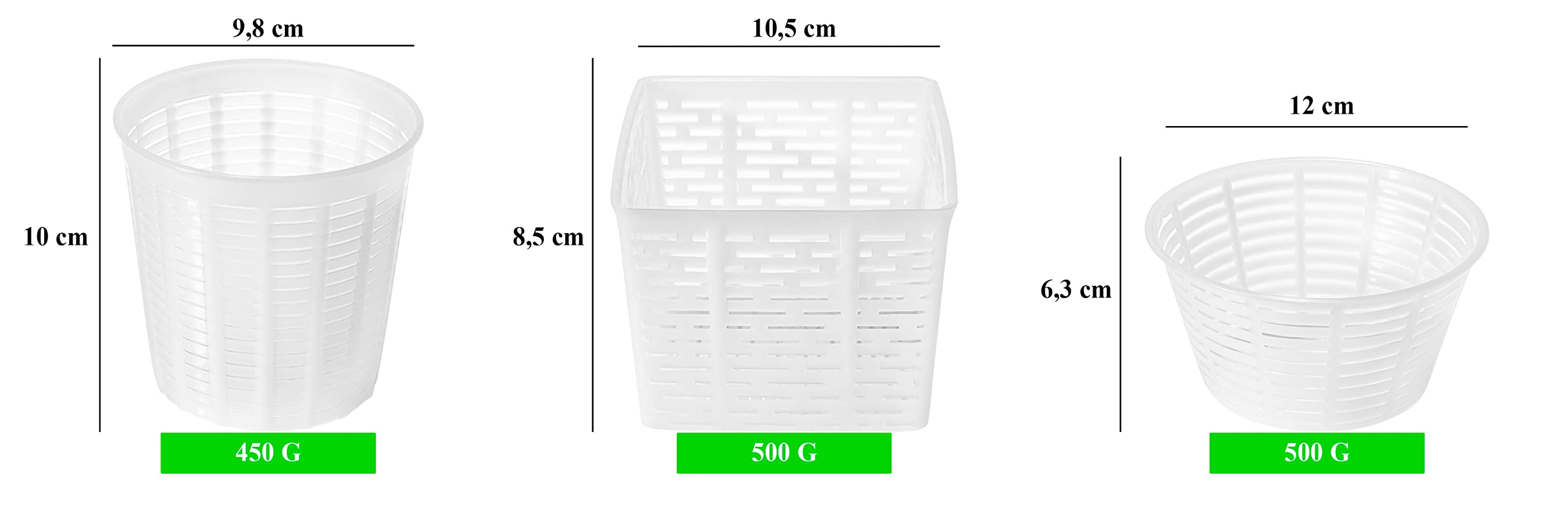 AlcoFermBrew Set di 19 Fuscelle per Formaggio - Forma plastica per formaggio - Kit stampi per formaggio freschi