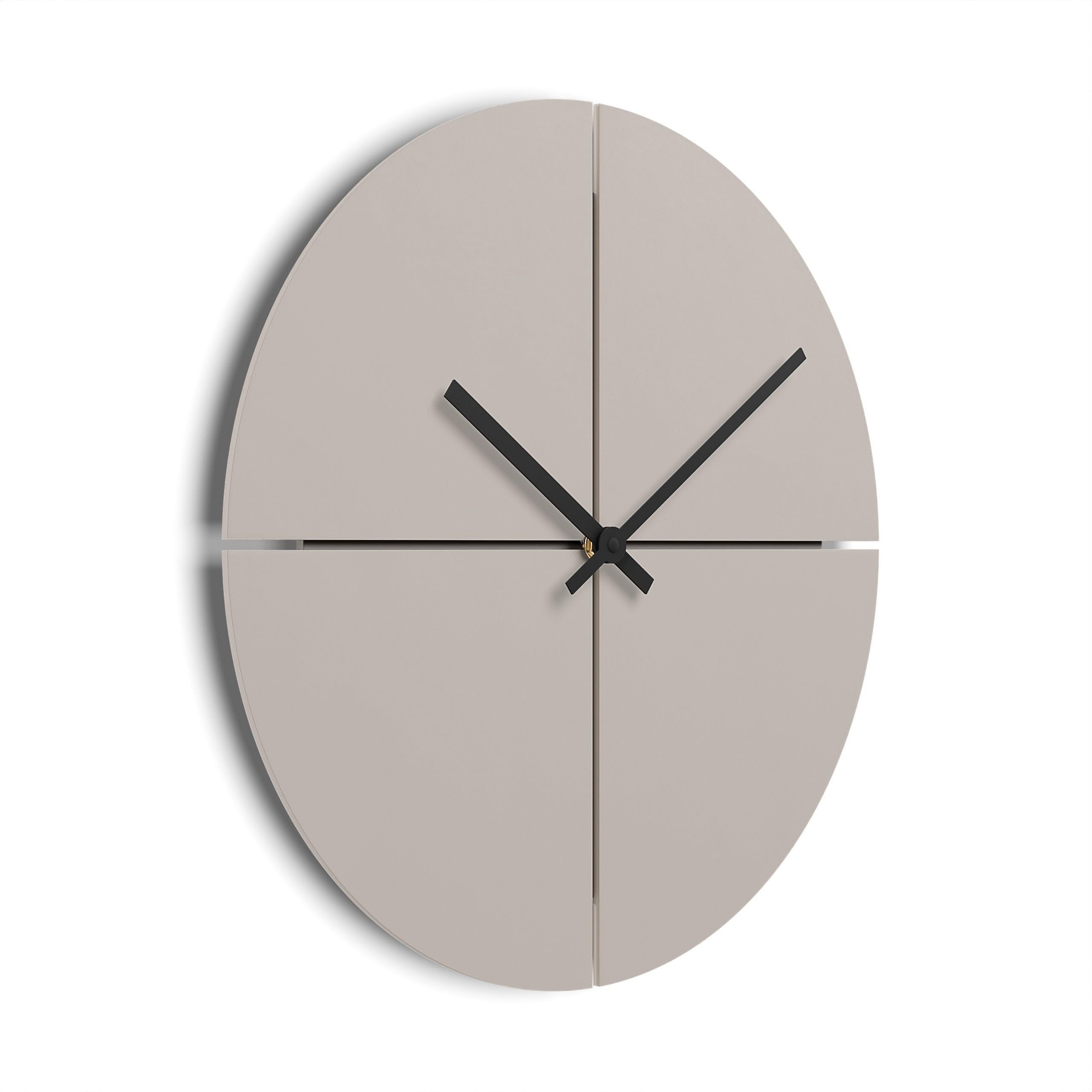 Cander Berlin MNU 2540 T XXL Wanduhr lautlos ohne Ticken 40 cm analog Küche Wohnzimmer modern Vintage warmgrau MDF