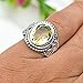 JEWELSTREZORO Lemon Quartz Gemstone Stone Band Ring Men And Women Band Ring Gift Item 925 Sterling Silver Band Ring Handmade Jewelry T1275B (US-8)