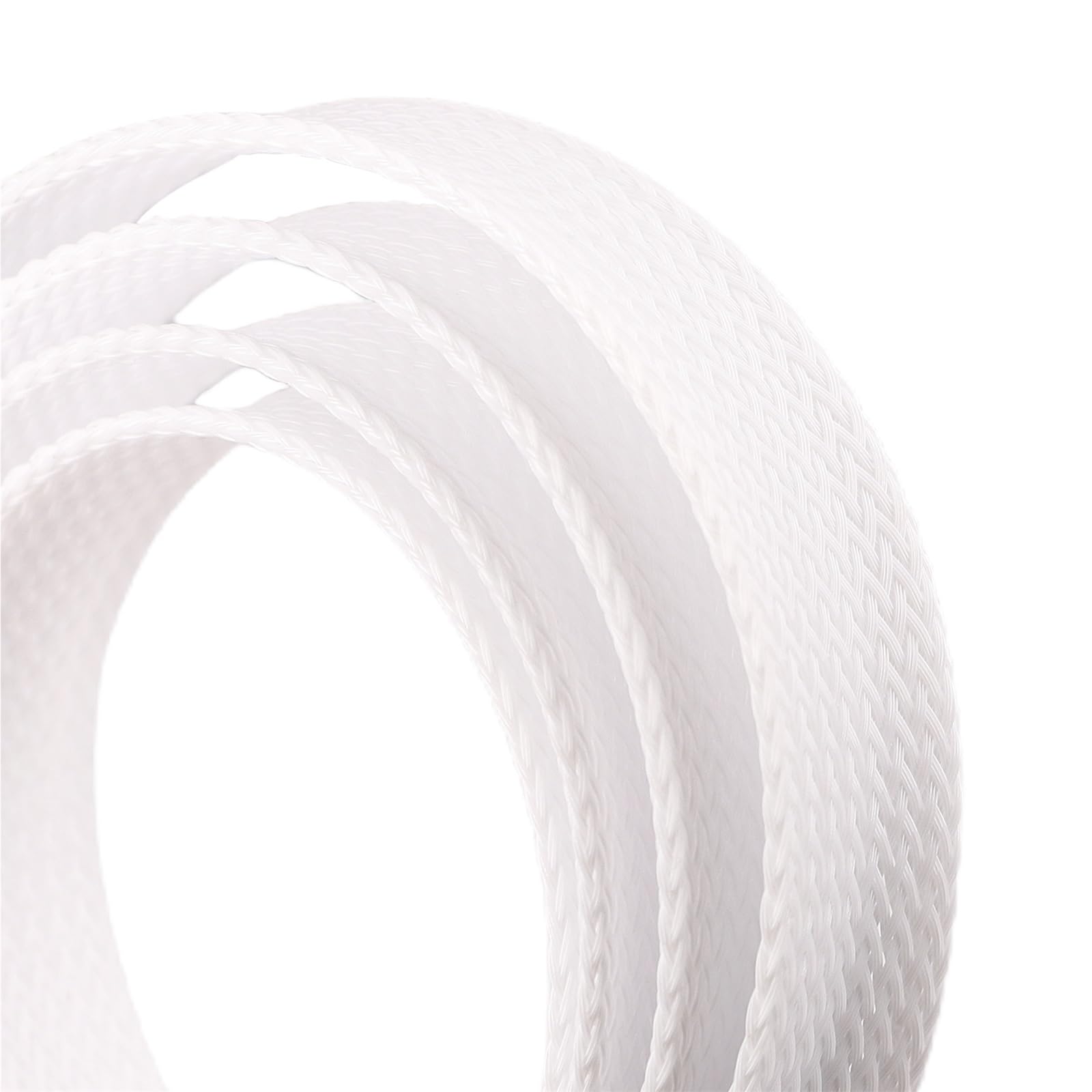 Guaina Cavi Guaina intrecciata isolata Manicotto stretto espandibile for cavi da 2 mm - 50 Tubo guaina in rete in nylon ignifugo(White,30.0mm,15 Meters)
