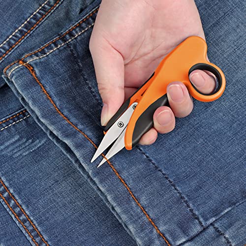 Asdirne Premium Sewing Scissors Bundle, Perfect Sewing Partners, Sharp And Durable, Comfortable Handle, Contains 9”Fabric Scissors, 5”Detail Scissors, 3.9”Embroidery Scissors, 4.8”Thread Snips, Orange #TOP6