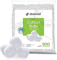 Dealmed 100% Pure Cotton Balls Bulk 500 Pack | Soft Absorbent for Makeup Removal, Face Cleansing, Nail Polish, Medical & Crafts | Resealable Bag