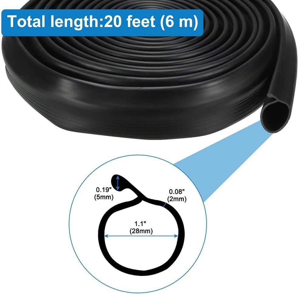 Weatherproof P-Bulb Garage Door Seal Strip - Flexible TPE Bottom Seal for Single Channel - 3/5/6m Length Options(6meters)