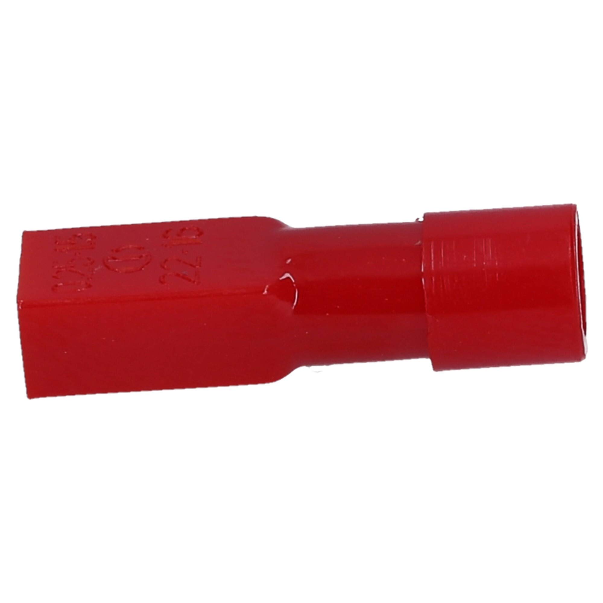 100 unidades Cembre RF-F305P Terminales enchufables planos, 2,8 x 0,5, rojo, totalmente aislados, calidad industrial