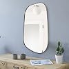 ANDY STAR 22x30 Chrome Bathroom Mirror, Irregular Wall Mirror in Stainless Steel Metal Frame, Modern Polished Chrome Finish with Curved Edge Design, Wall-Mount Vertically or Horizontally