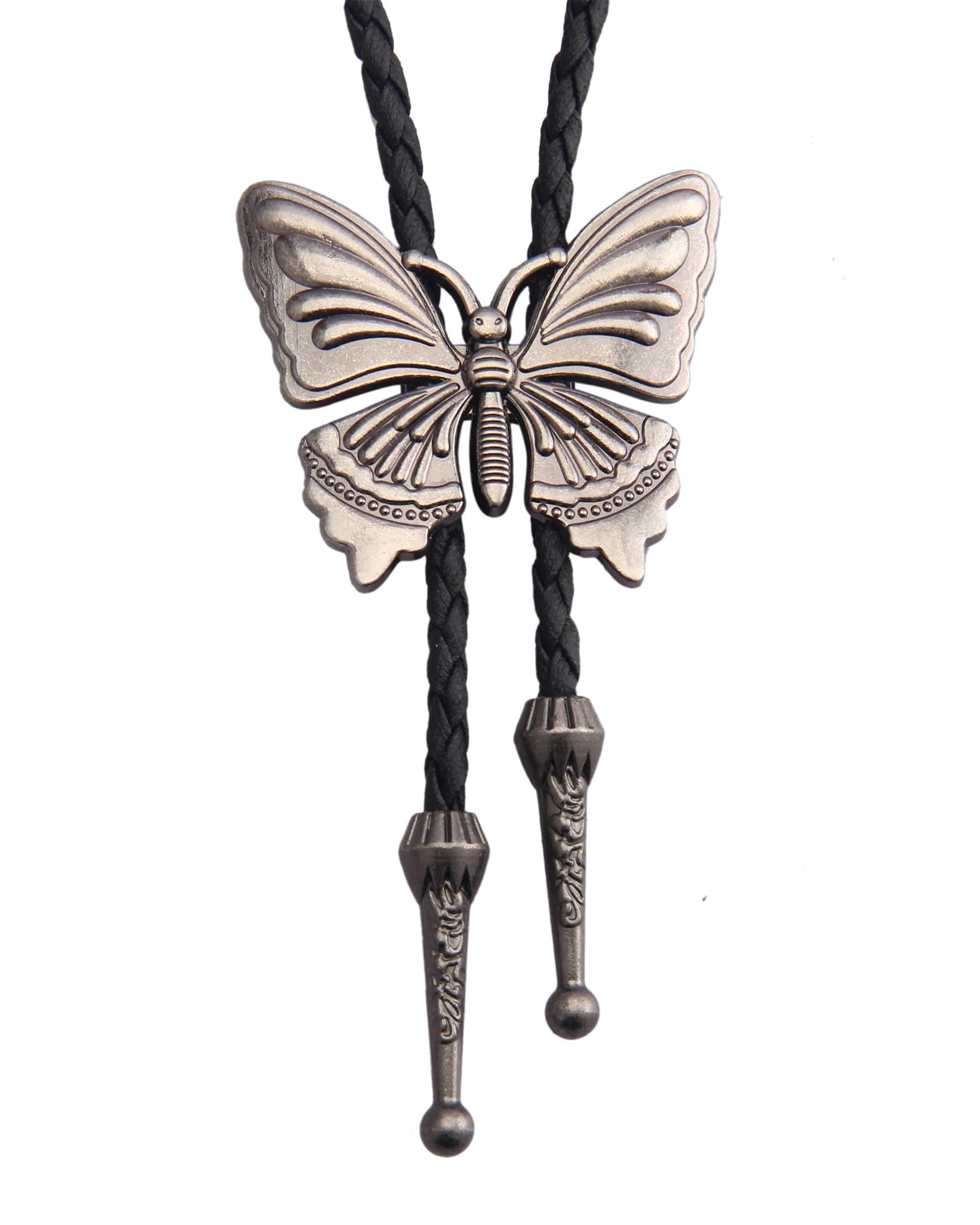 GelConnie Native American Bolo Tie Rodeo Cowboy Leather Necktie Western Necklace Costume Accessories for Men,Women